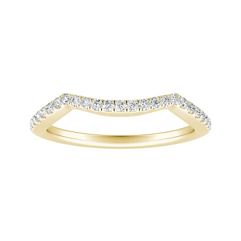 Auriya 1/6ctw Curved Diamond Wedding Band 14k Gold - Yellow - 6