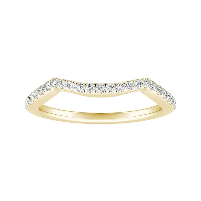 Auriya 1/6ctw Curved Diamond Wedding Band 18k Gold - Yellow - 8.5