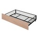preview thumbnail 15 of 13, Full over Twin & Twin Triple Bunk Bed with Drawers, Multi-functional Metal Frame Bed with Desks and Shelves in the Middle
