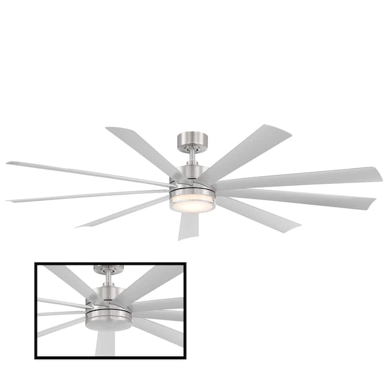 Wynd XL Indoor and Outdoor 9-Blade Smart Ceiling Fan 72in with 3000K LED Light Kit and Remote Control