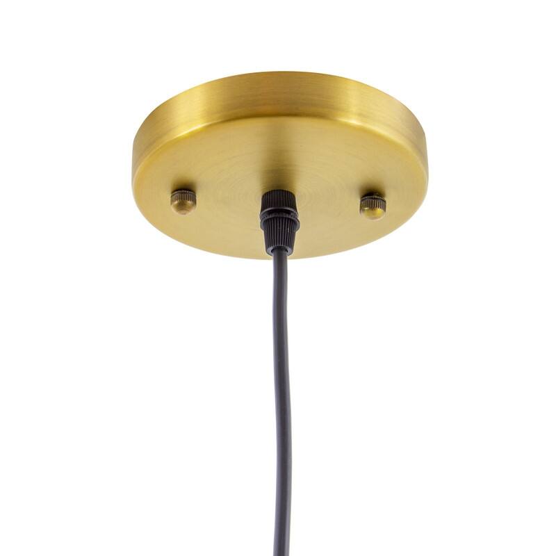 Mira 1-Light Modern Pendant in Matte Gold Finish with Black Shade - 9.6 x 8 x 9.6