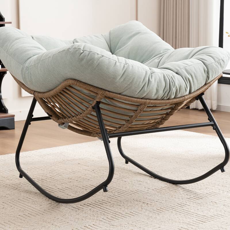 Chenille Soft Upholstered Modern Rocking Chair