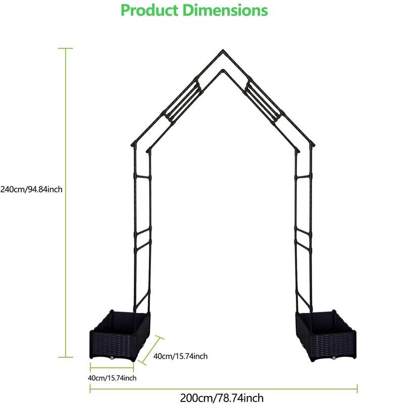 Garden Arbor Trellis with 2 Planter Boxes for Climbing Plants
