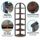 preview thumbnail 5 of 12, 6 Tier Corner Shelf, Tall Corner Bookshelf, Freestanding Display Book Shelf