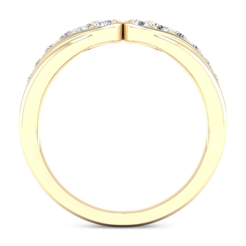 1/3ct TDW Diamond Contour Wedding Band in 10k Gold by De Couer