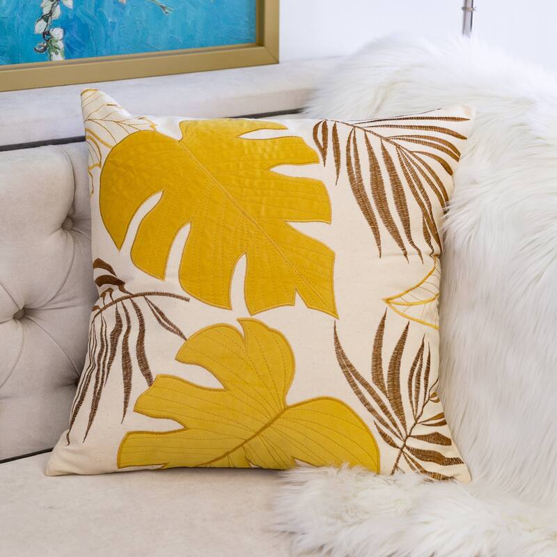 Autumn Vibes Leaf Accent Pillow