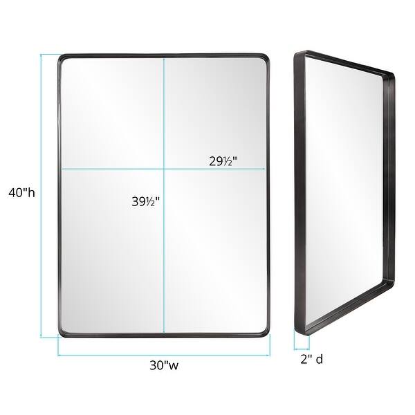 Allan Andrews Steele Rectangular Decorative Black Accent Wall Mirror