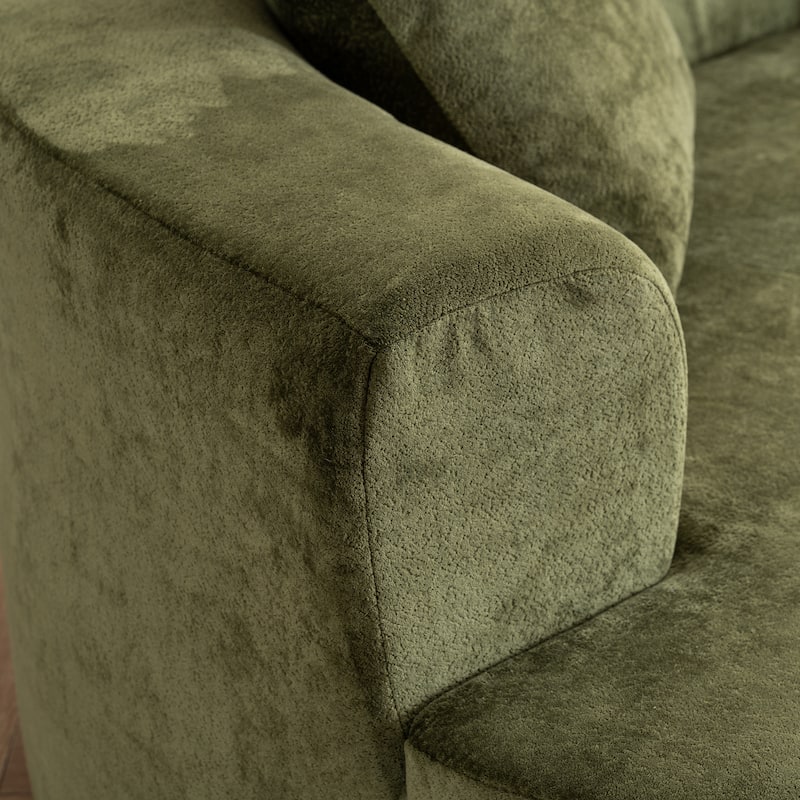 Moon Shaped Sofa,Modern Sleeper Cat Waist Sofa With Deep Seat,Non Assembly Sponge Compression Sofa