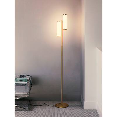 Brightech Gemini LED Floor Lamp - Brass.