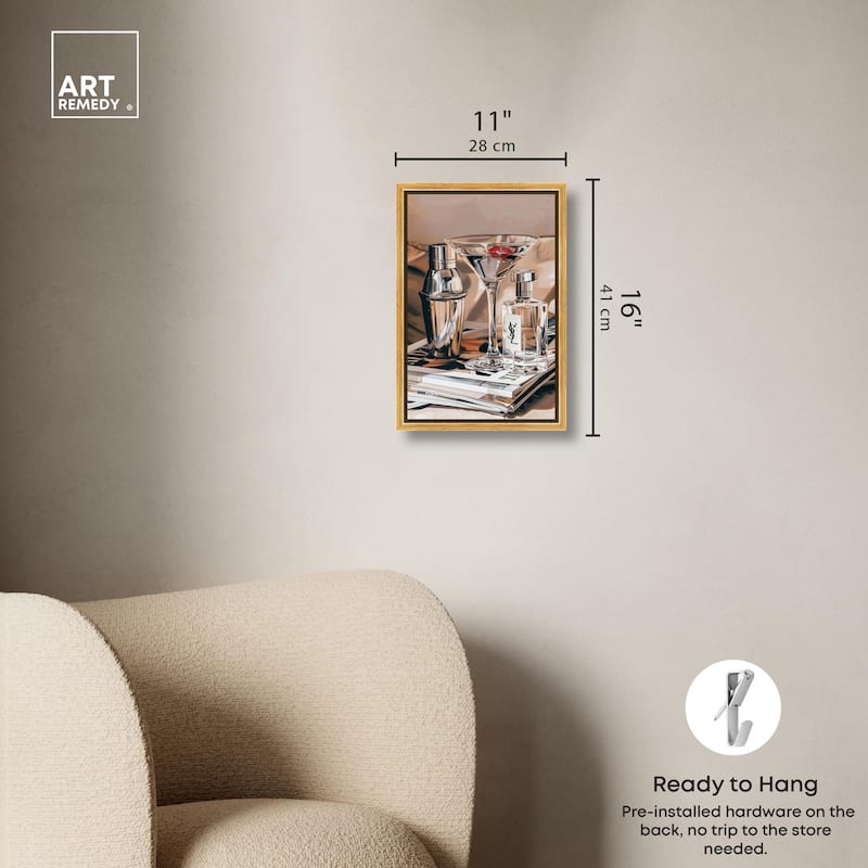 Martini Magazine Stack Canvas by Art Remedy