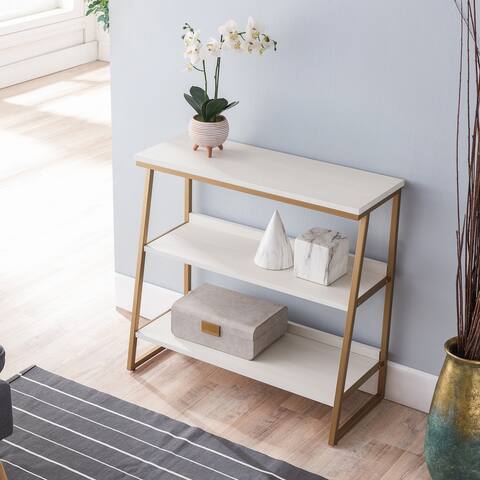 Leick Home Mixed Metal and Wood Stepped Tier Bookshelf