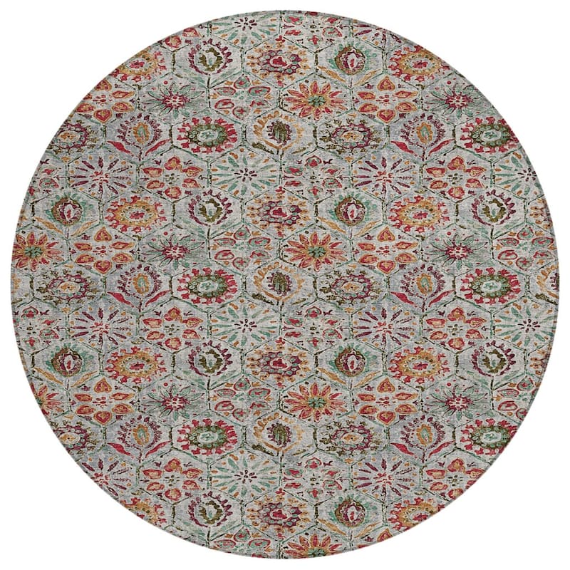 HomeRoots Floral Transitional Rectangle Outdoor Rug