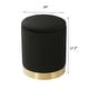 preview thumbnail 50 of 88, Adeco Round Storage Ottoman Footrest Stool Velvet Gold Plating Base