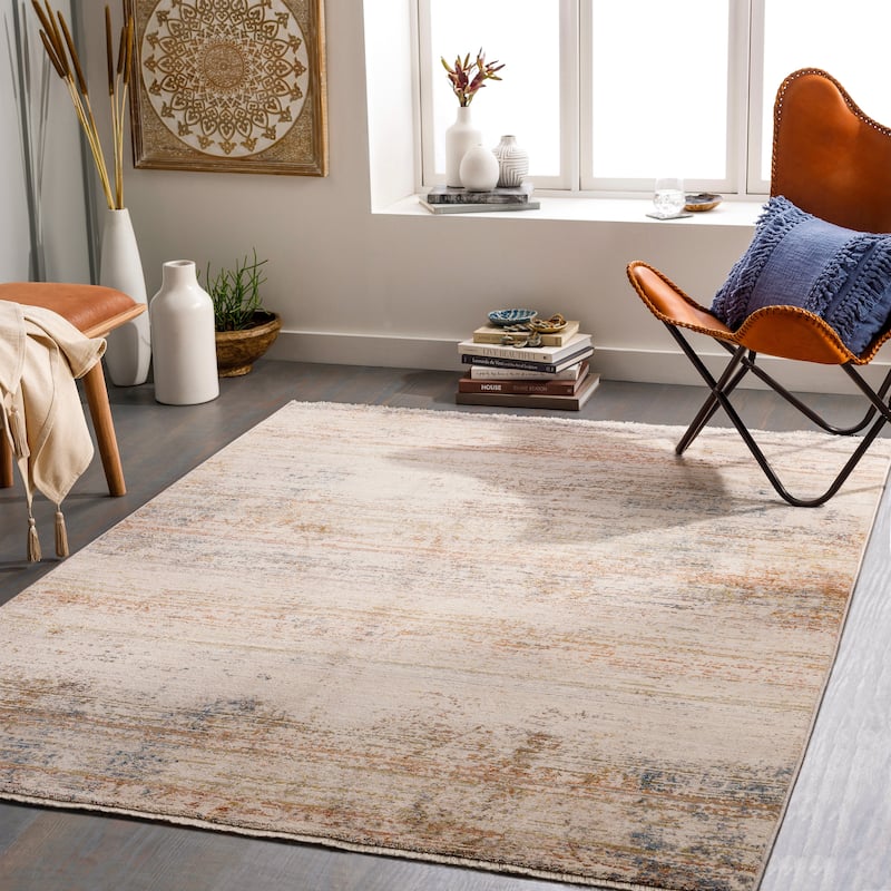 Livabliss Tertia Modern Abstract Area Rug - Tan/Grey - 8'10" x 13'