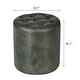 preview thumbnail 37 of 60, Adeco Round Ottoman Upholstered Tufted Faux Leather Footrest