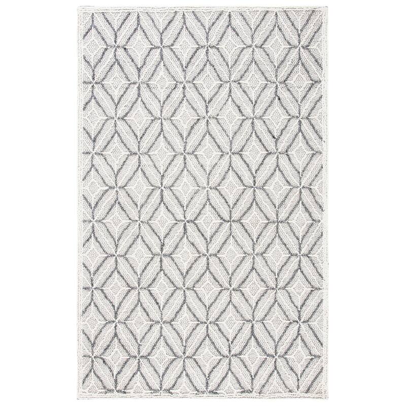 SAFAVIEH Handmade Trace Lakeisha & Contemporary Geometric Wool Rug - 8' x 10' - Grey/Black