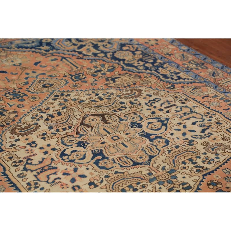 Orange Bakhtiari Persian Area Rug Hand-Knotted Wool Carpet - 6'8"x 9'9"