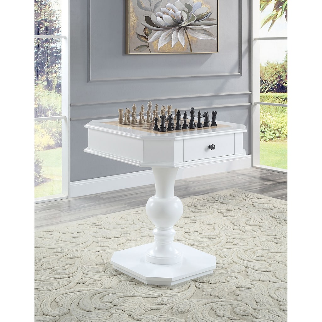 Avarice White Game Table with Drawer