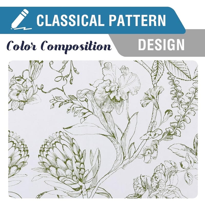 Living Room Camellia Floral Blackout Curtains 96 Inches