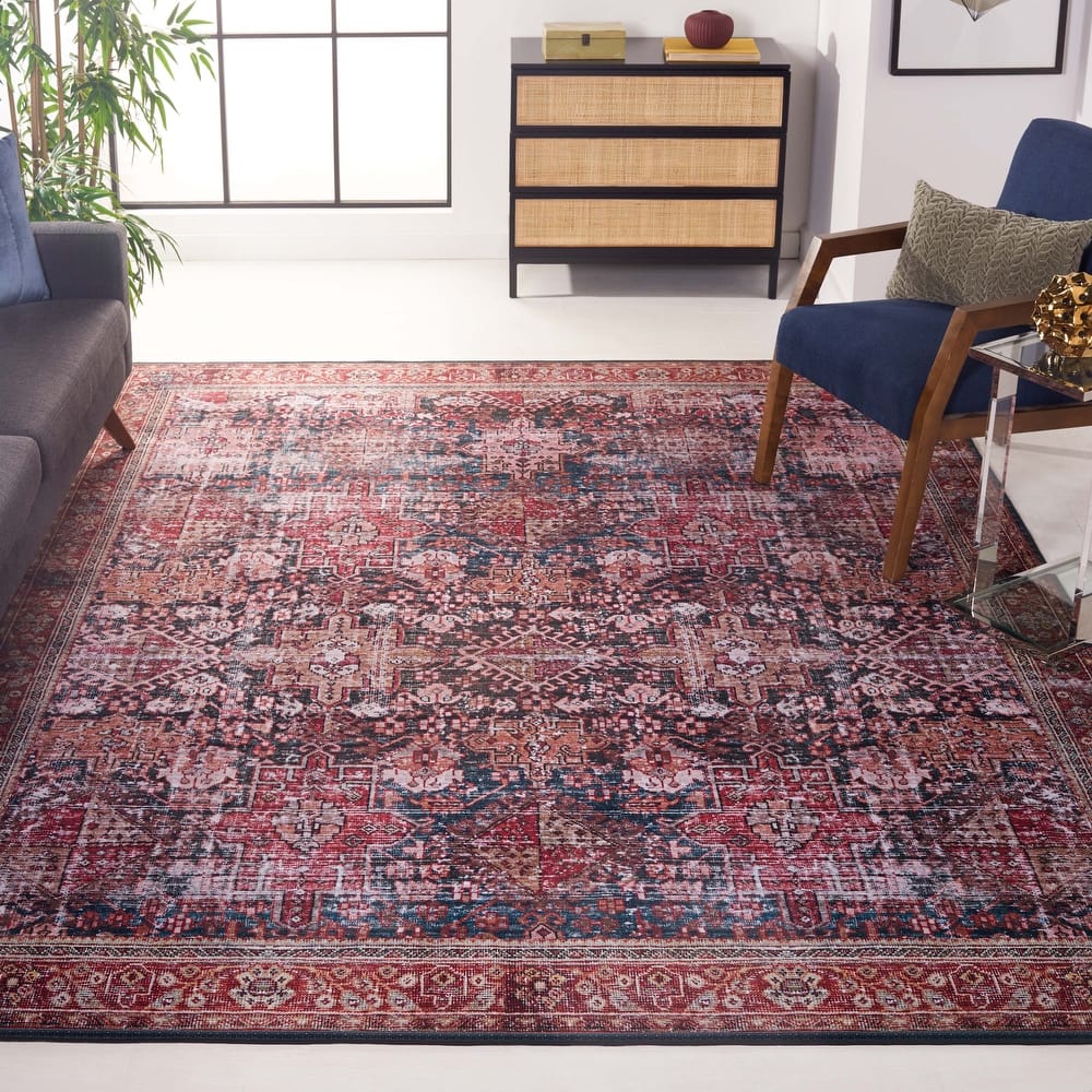 SAFAVIEH Tucson Machine Washable Slip Resistant Gena Oriental Rug