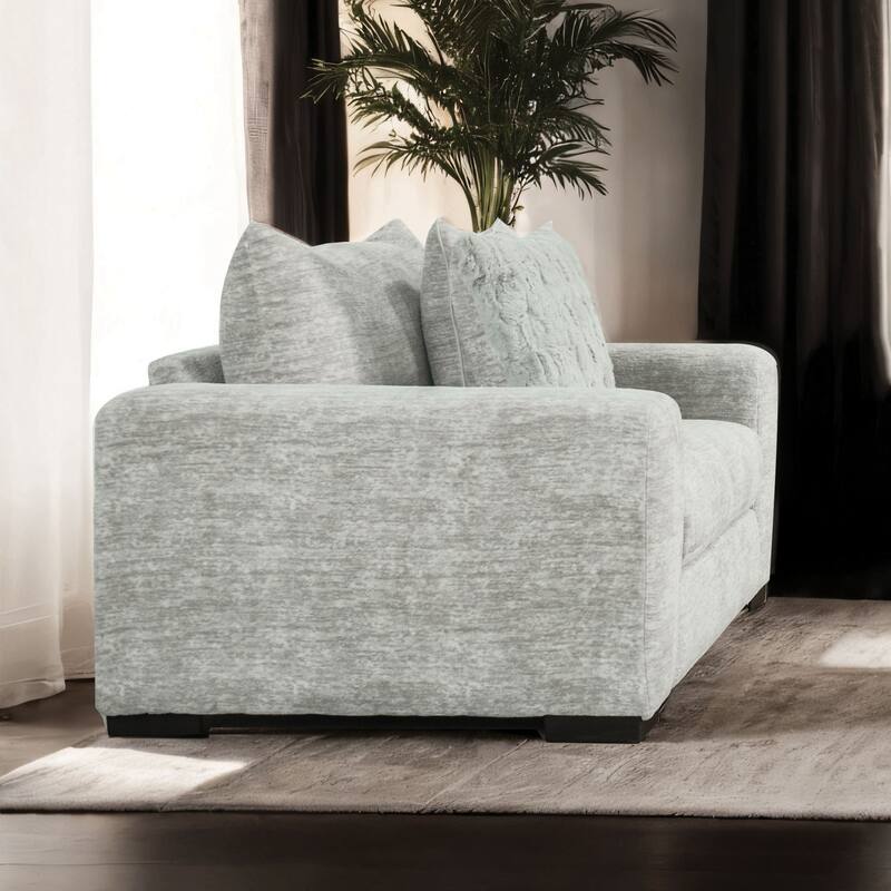 Furniture of America Rilsa USA Made 1-Seater Grey Upholstered Arm Chair with Pillows