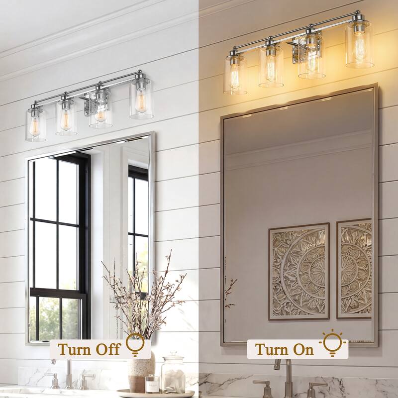 Bathroom Vanity Light,Wall Sconce Lamp Over Mirror with Clear Glass Shade