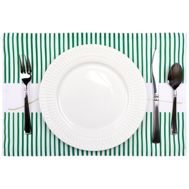 Striped Merry Christmas Rectangular Placemats - 18" - Set of 4