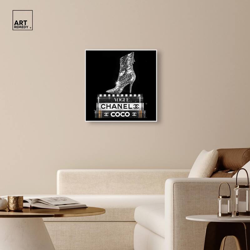 Cosmic Heel Boot and Books Canvas by Art Remedy