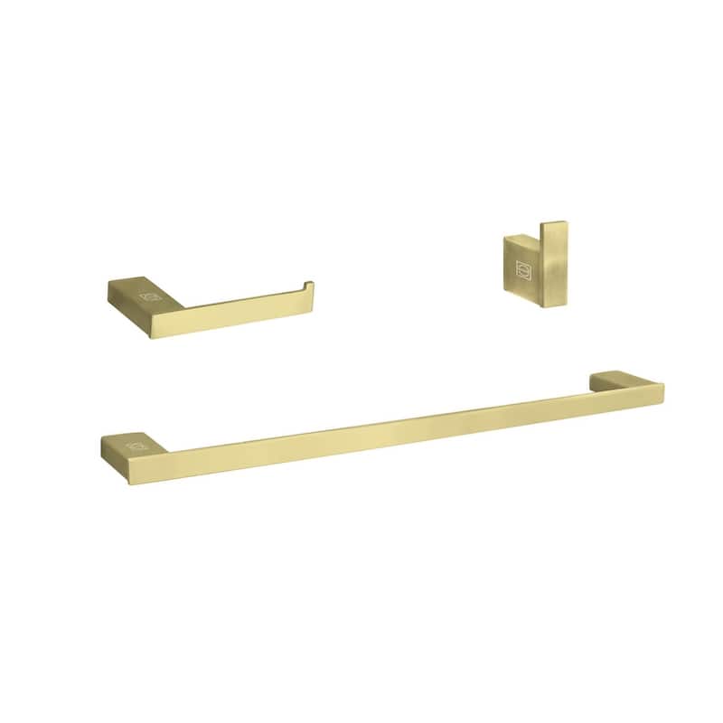 Indigo Home 3-Piece Bathroom Hardware Set - Brushed Gold