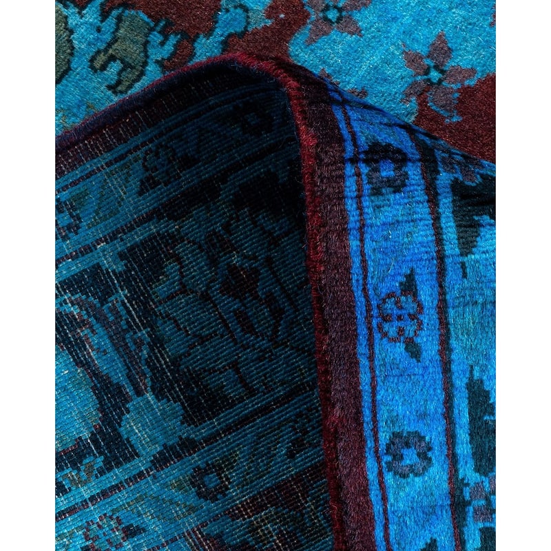 Overton Hand Knotted Wool Vintage Inspired Modern Contemporary Overdyed Red Area Rug - 3' 1" x 5' 2"