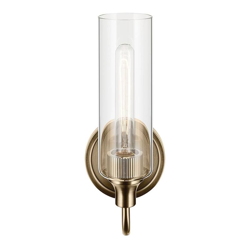 Kichler Lighting Kavi 13" 1-Light Wall Sconce with Clear Glass in Champagne Bronze
