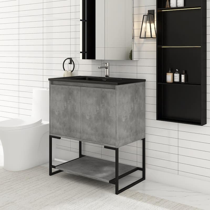 30-inch Freestanding Bath Vanity with Cultured Mable Top