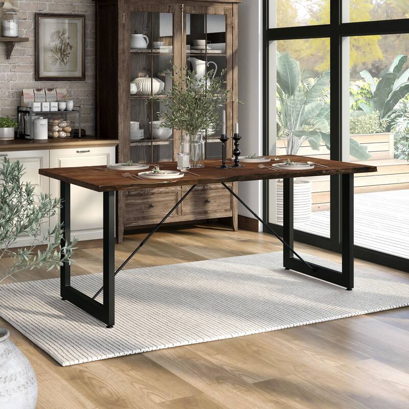 Mass Walnut 71-inch Live Edge Wood Dining Table by Furniture of America - Walnut