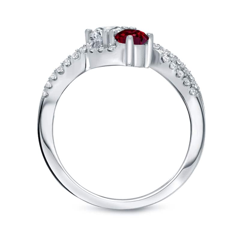 Auriya 14k Gold 2-Stone Ruby and Diamond Engagement Ring 1/2ct TGW 3/4ct TDW (G-H, SI1-SI2)