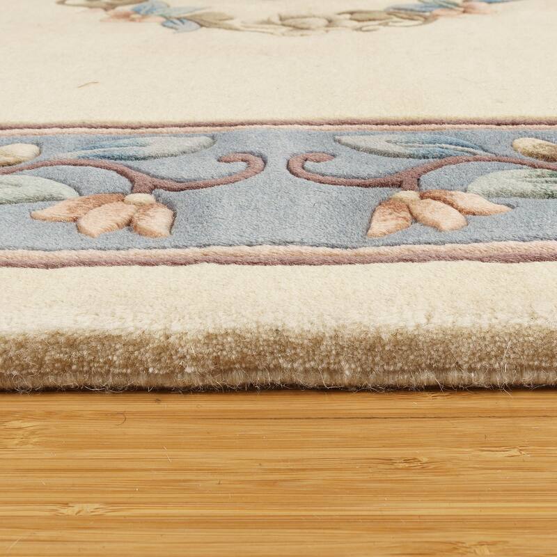 Gertmenian Oriental Estate Traditional Oriental Floral Border Metallion Hand Knot Wool Area Rug Collection