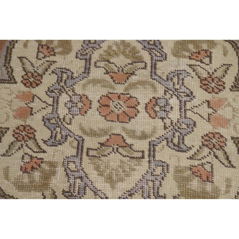 Light Blue Tabriz Persian Vintage Area Rug Handmade Wool Carpet - 9'10" x 12'7"