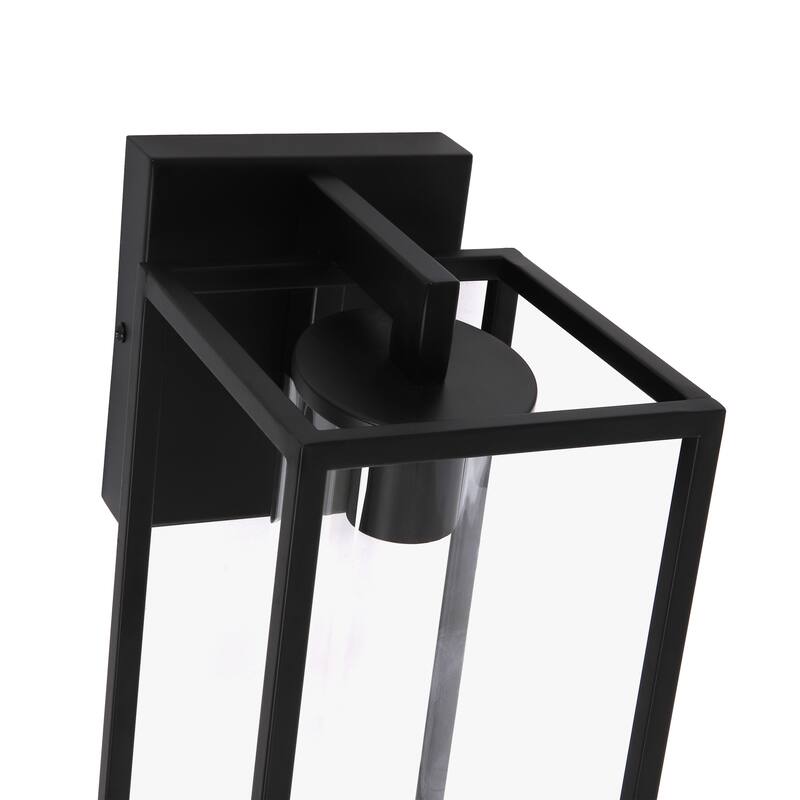 Metal 1-Light Clear Glass Outdoor Wall Sconce Light