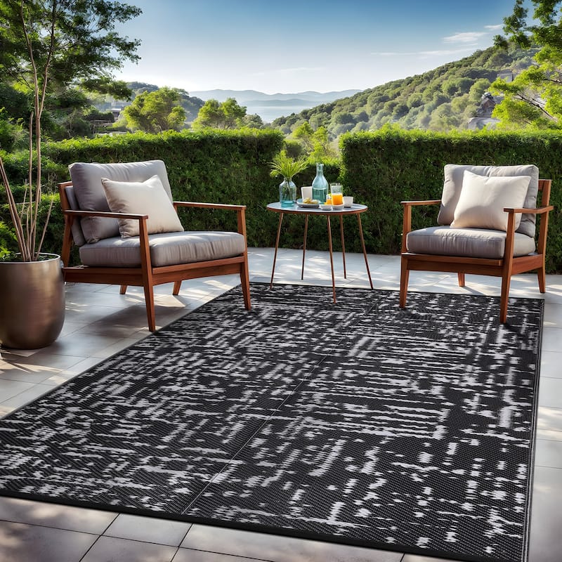 Beverly Rug Reversible Mats Plastic Outdoor Rug for Camping, Patio, Backyard, RV, Picnic, Deck