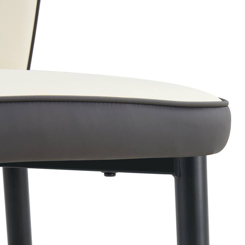 Modern 8 Piece PU Dining Chair Set with Widened Backrest, Soft Cushion, Metal Legs for Dining Room Kitchen Living Room Bedroom