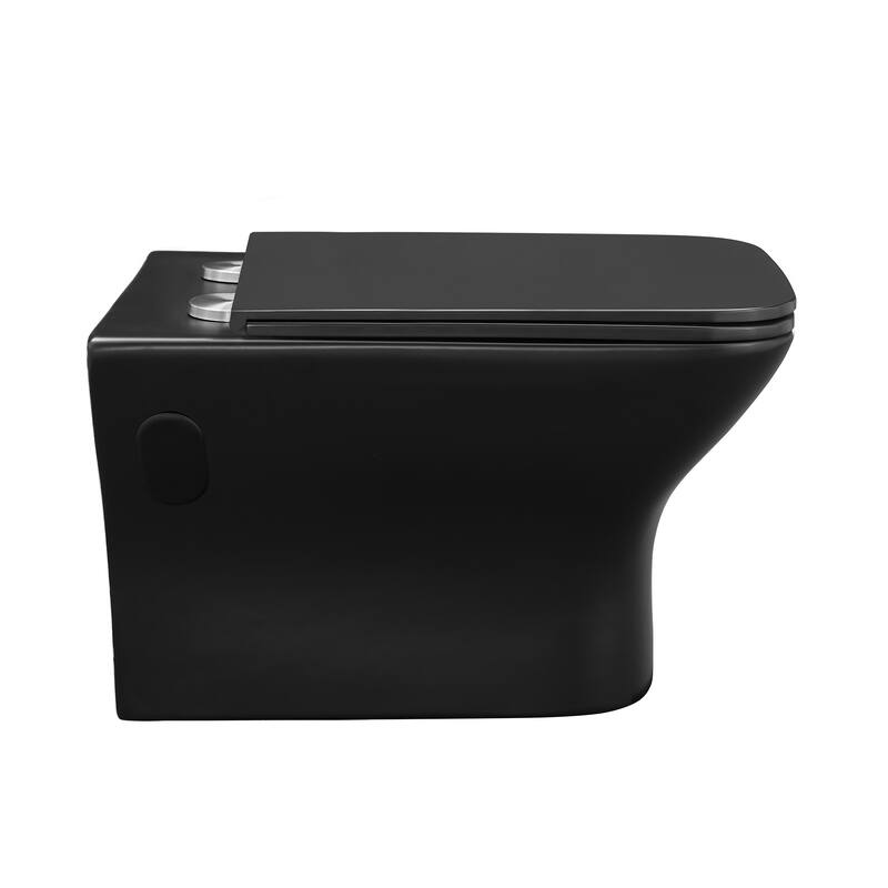 Swiss Madison Bastille Wall-Hung Toilet Bowl Only in Matte Black - 22.5" x 14.0" x 14.0"