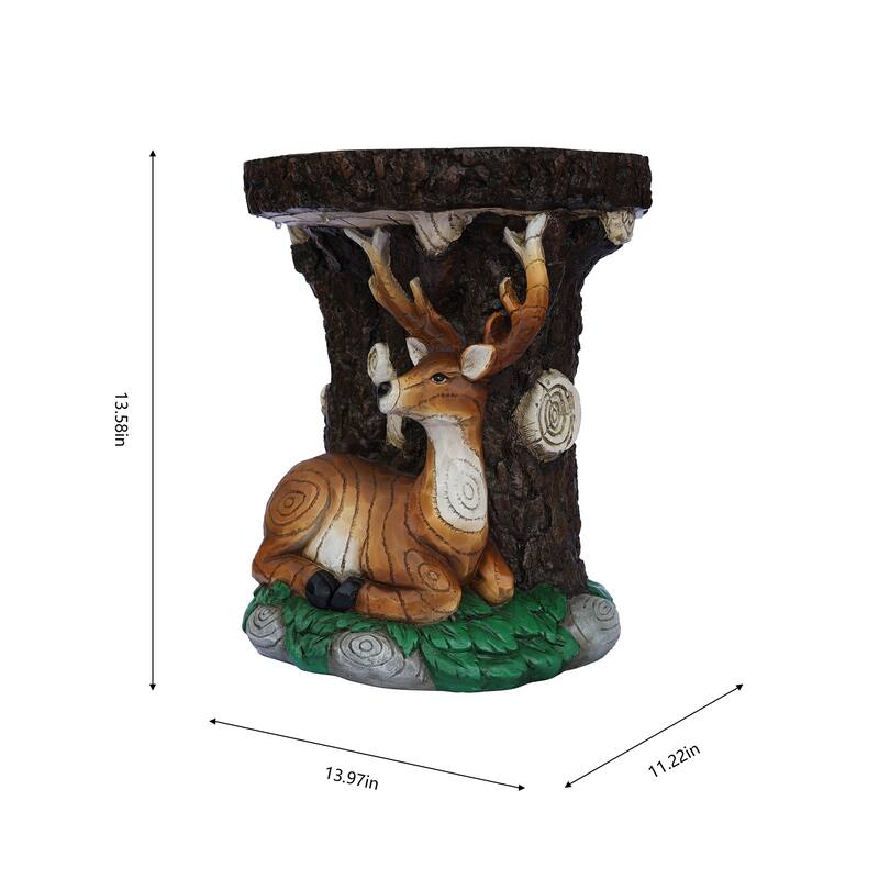 Solar Powered Elk Outdoor Garden Plant Stand - 14"