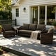 preview thumbnail 42 of 81, Rope Woven Patio Conversation Set with Swivel Chair & Settee Cushions