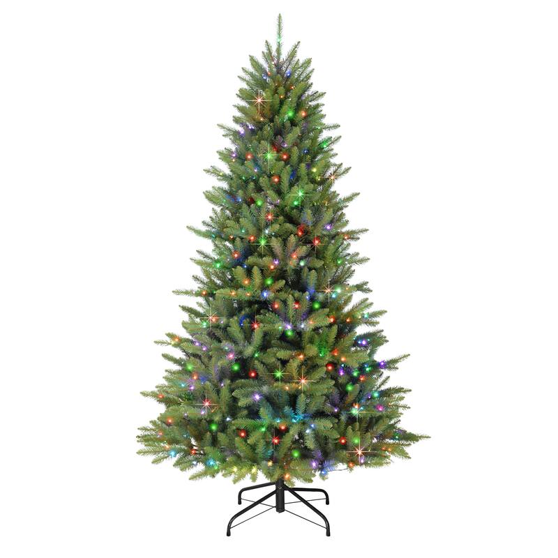 Puleo International 7.5 ft Pre-Lit Fraser Fir Artificial Christmas Tree