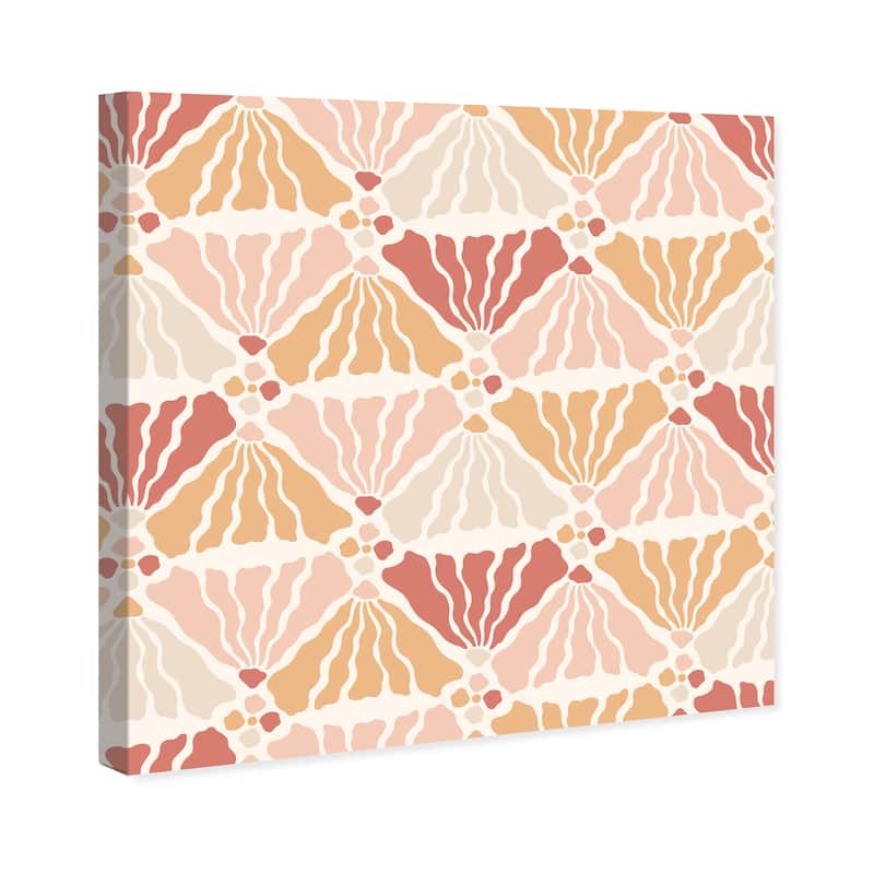 Wynwood Studio Canvas Abstract Shell Flowers Pattern Pink and Light Pink Modern & Contemporary Wall Art Canvas Print