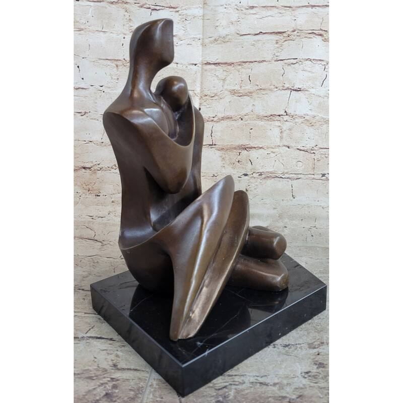 Abstract Modern Art Couple Embracing Romantic Lovers Anniversary Bronze Metal Sculpture