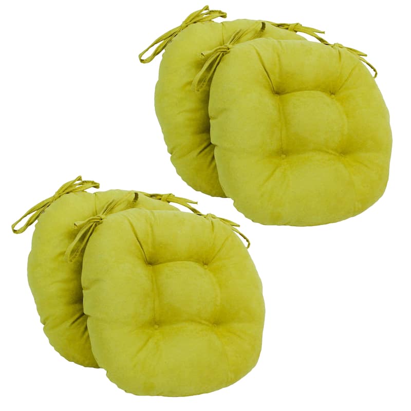 16-inch Round Indoor Microsuede Chair Cushions (Set of 2, 4, or 6) - Set of 4 - Mojito Lime