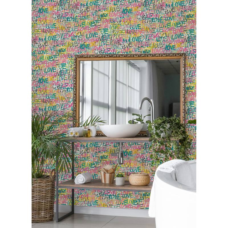 Indio Pastel Love Scribble Wallpaper