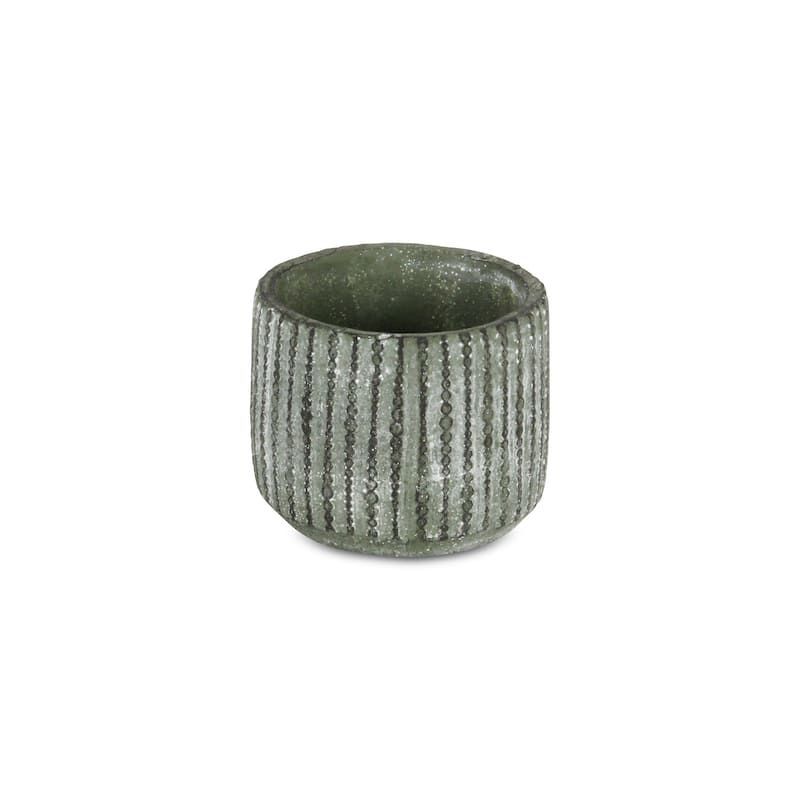 Arianthe Gray Cement Orb Patterned Pot