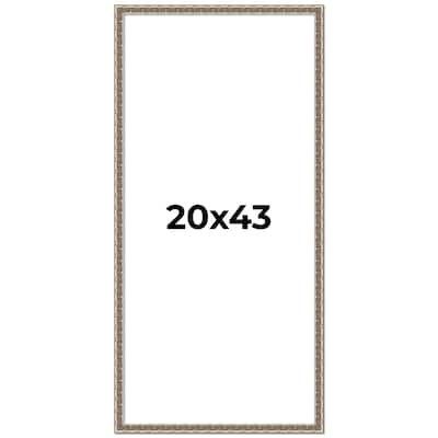 20x43 Frame Silver Versailles Ornate Solid Wood Picture Frame | 1 Inch