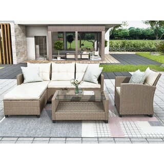 4 Piece Outdoor Conversation Set - Bed Bath & Beyond - 37385329